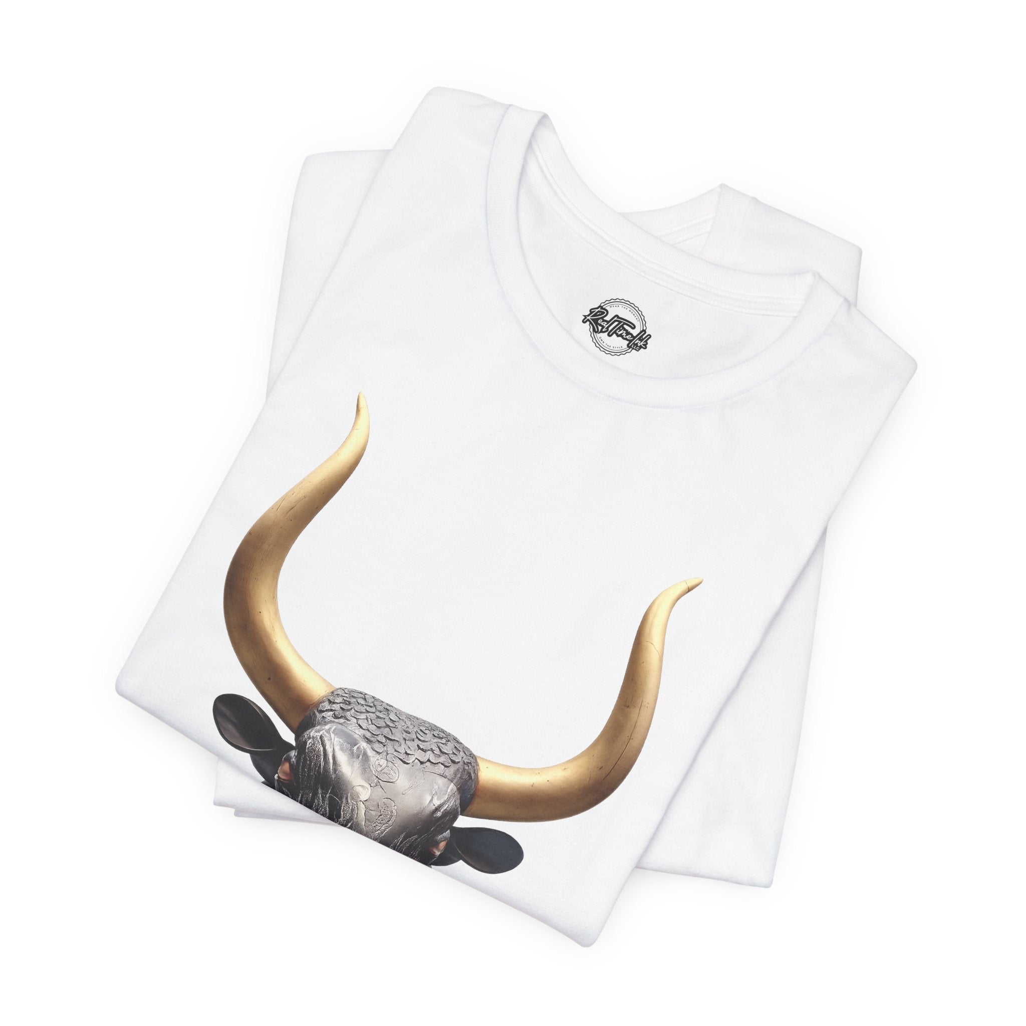 Golden Horn Bull Tee — Graphic Animal Head T-Shirt