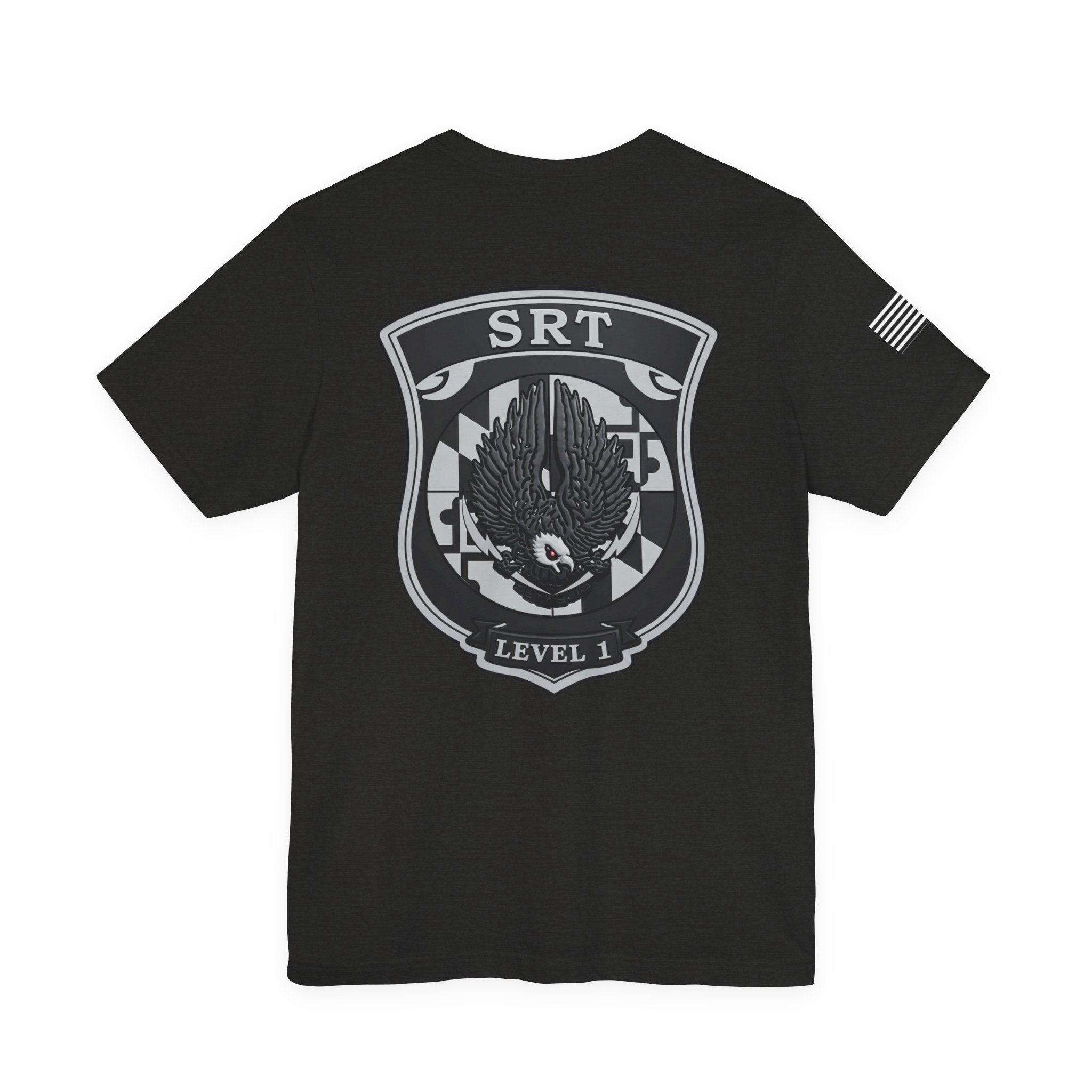 Police SRT Level 1 Tactical Tee — Back Shield Emblem Short Sleeve Shirt
