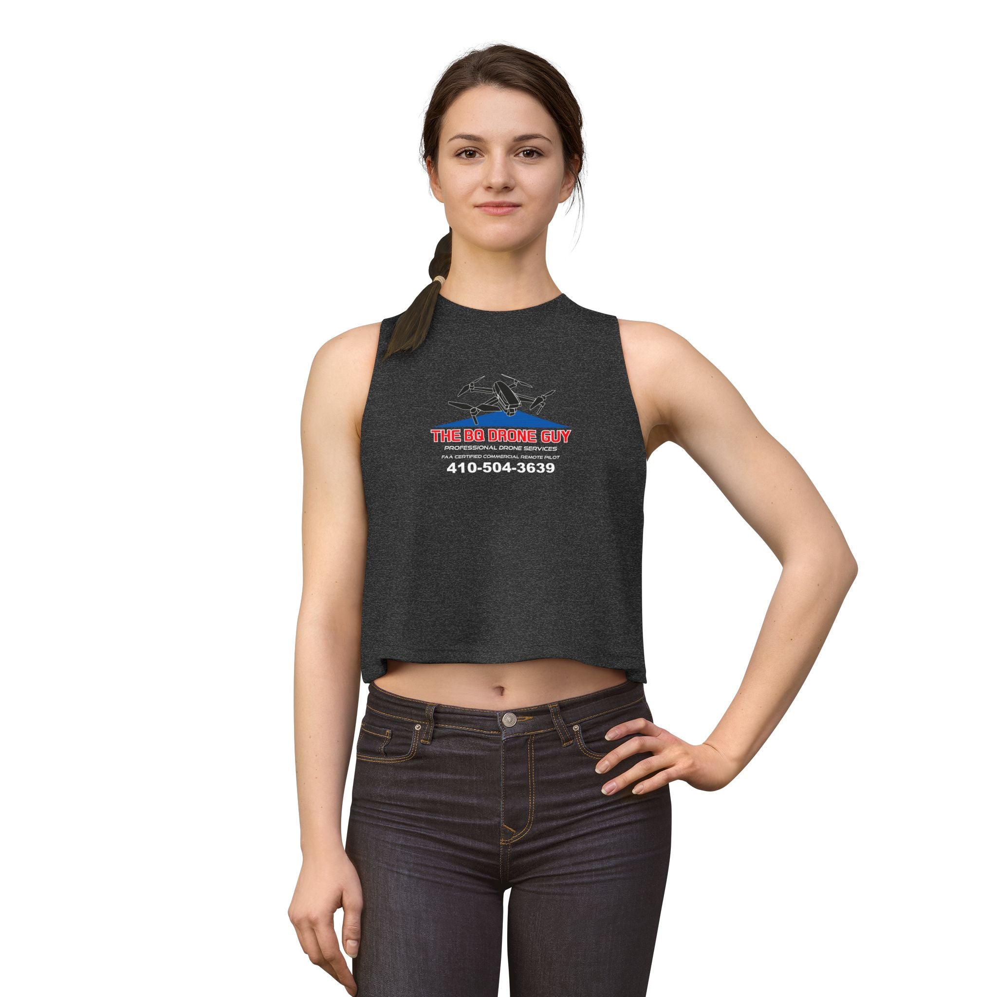 The BQ Drone Guy Graphic Sleeveless Tank crop top