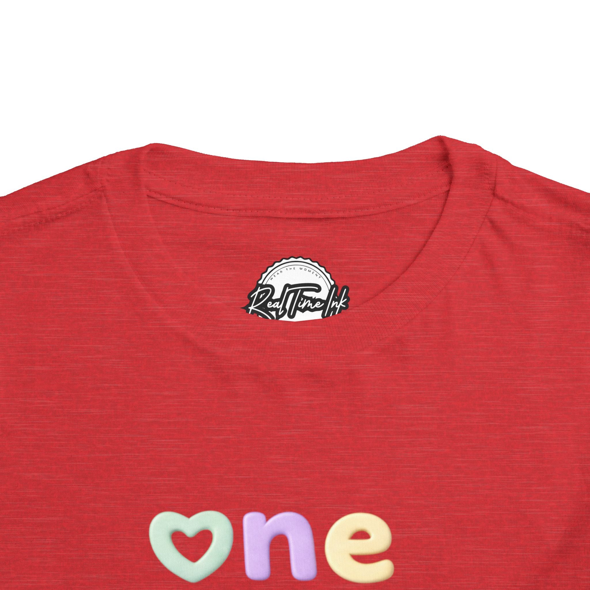 Toddler Tee – "One of a Kind" Pastel Heart Baby Shirt