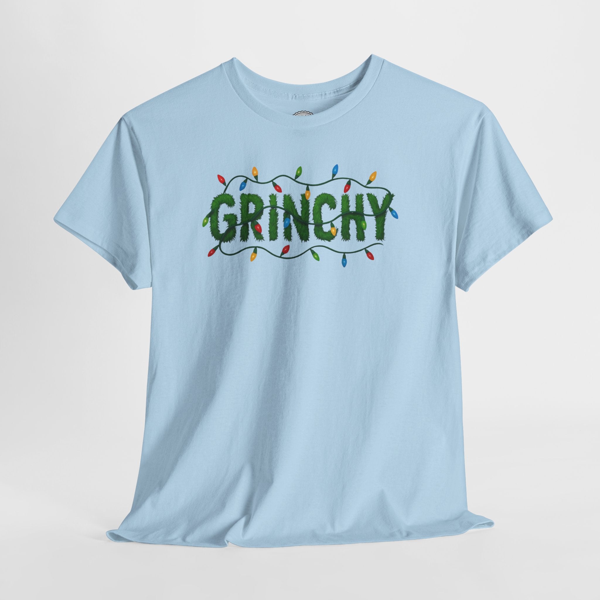 Grinchy Christmas Tee — Festive Lights Holiday Shirt