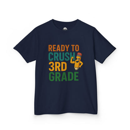 Ready to Crush 3rd Grade Kids Tee, Fun Youth Shirt, Back to School Gift, Classroom Outfit, Inspirational Kids Apparel
