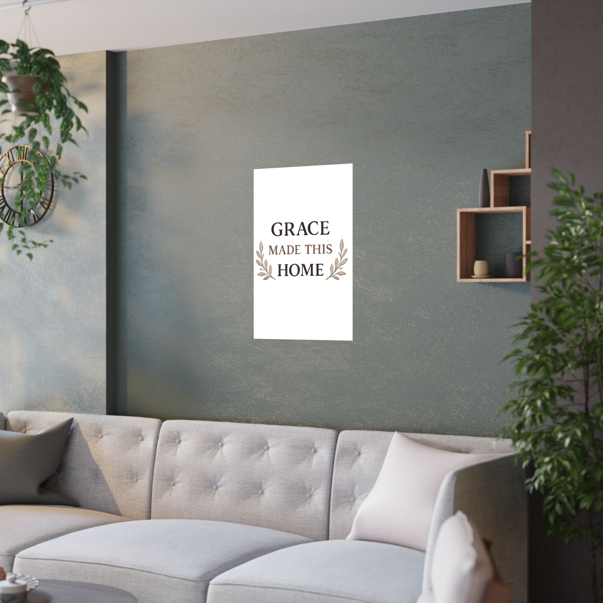 Grace Made This Home Satin Poster — Inspirational Faith Wall Art