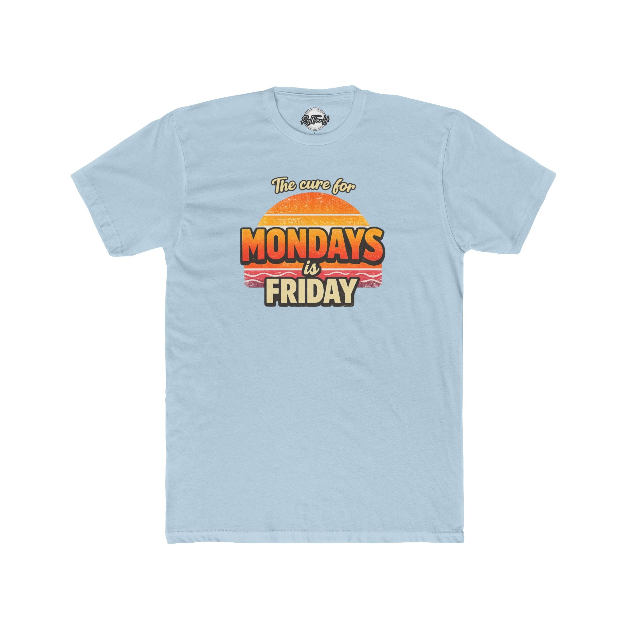 The Cure for Mondays Is Friday – Vintage Retro Sunset T-Shirt
