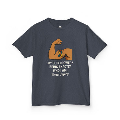 Kids Superpower Autism Tee - "My Superpower? Being Exactly Who I Am" #NeuroSpicy