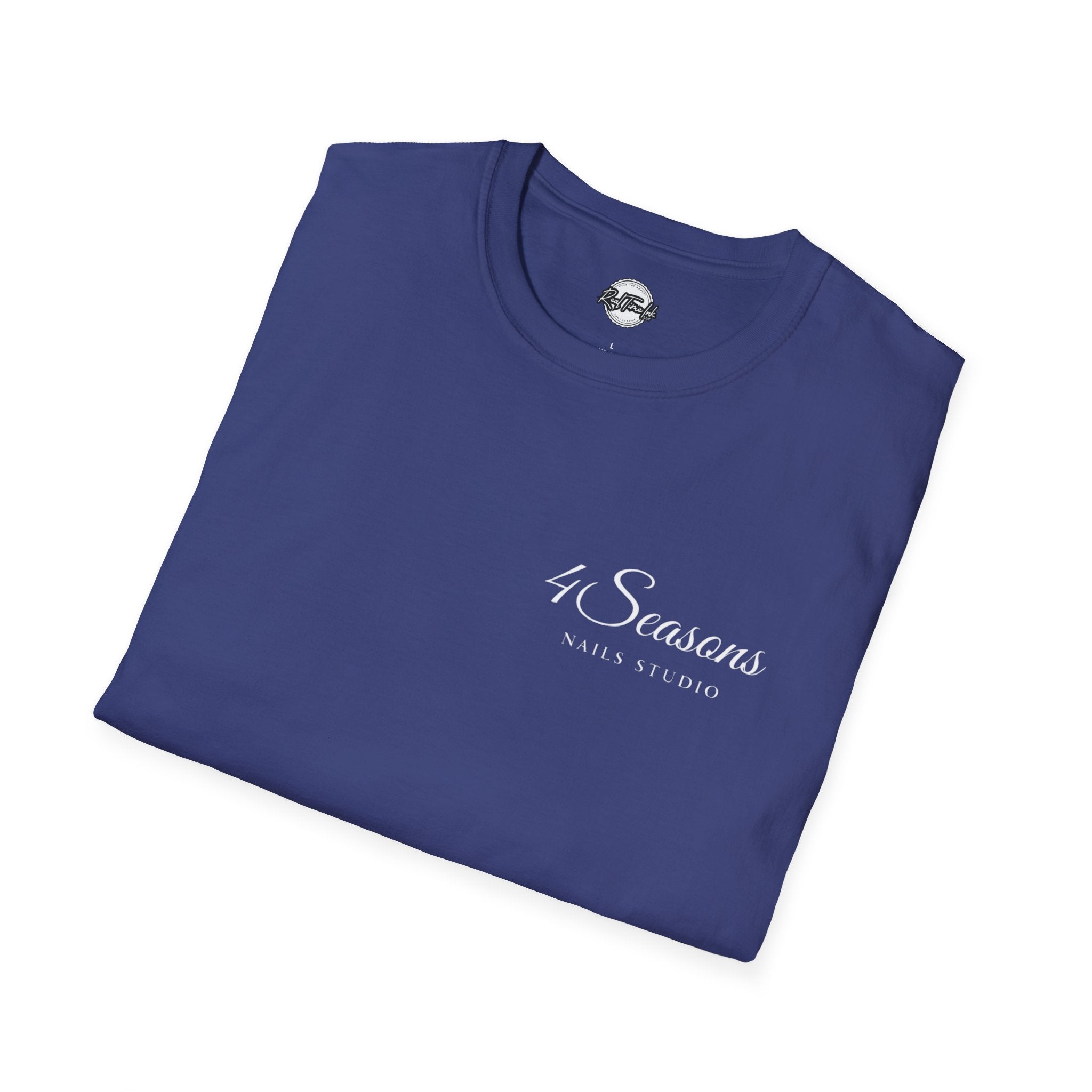 4 Seasons Nails Studio T-Shirt — Nail Tech Logo Tee (Front & Back)