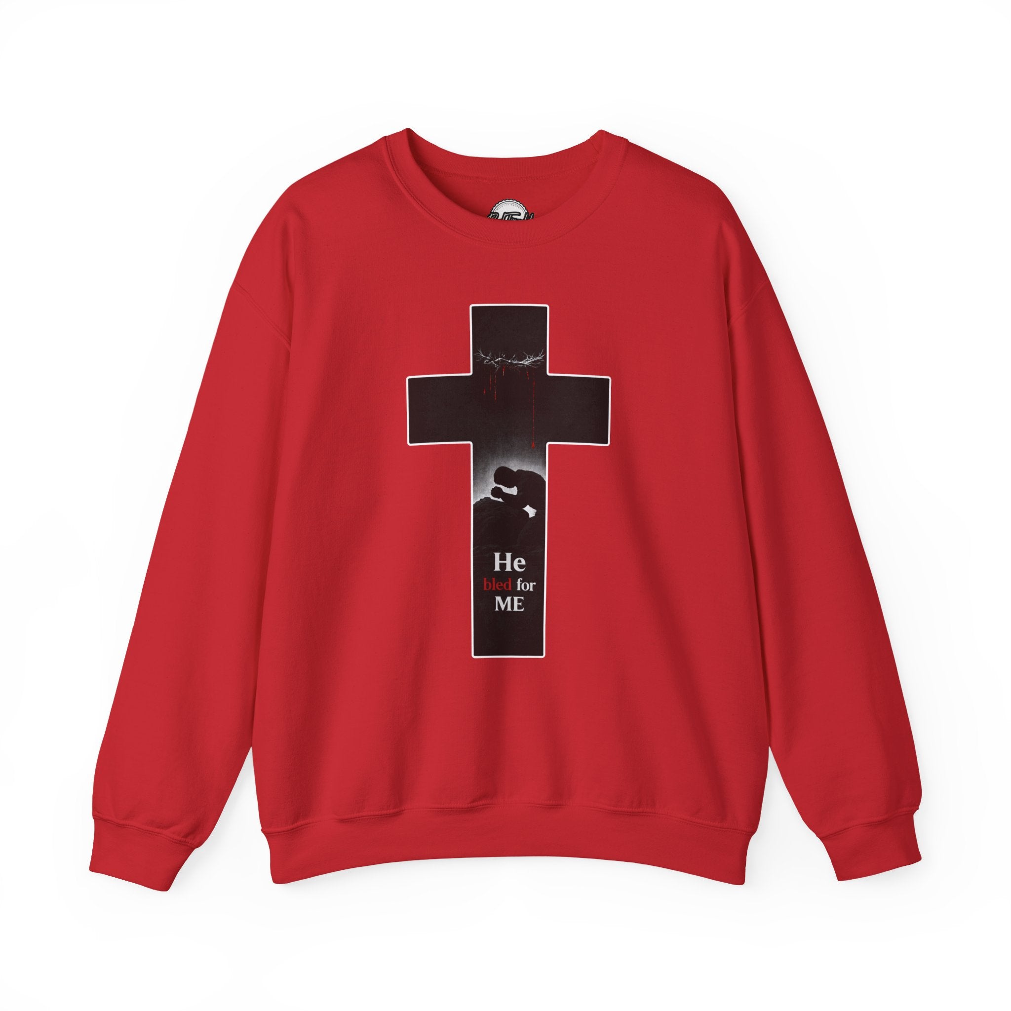 Christian Cross Sweatshirt – "He Died for Me" Inspirational Crewneck