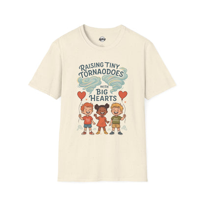 Raising Tiny Tornadoes Unisex Softstyle T-Shirt - Big Hearts Design