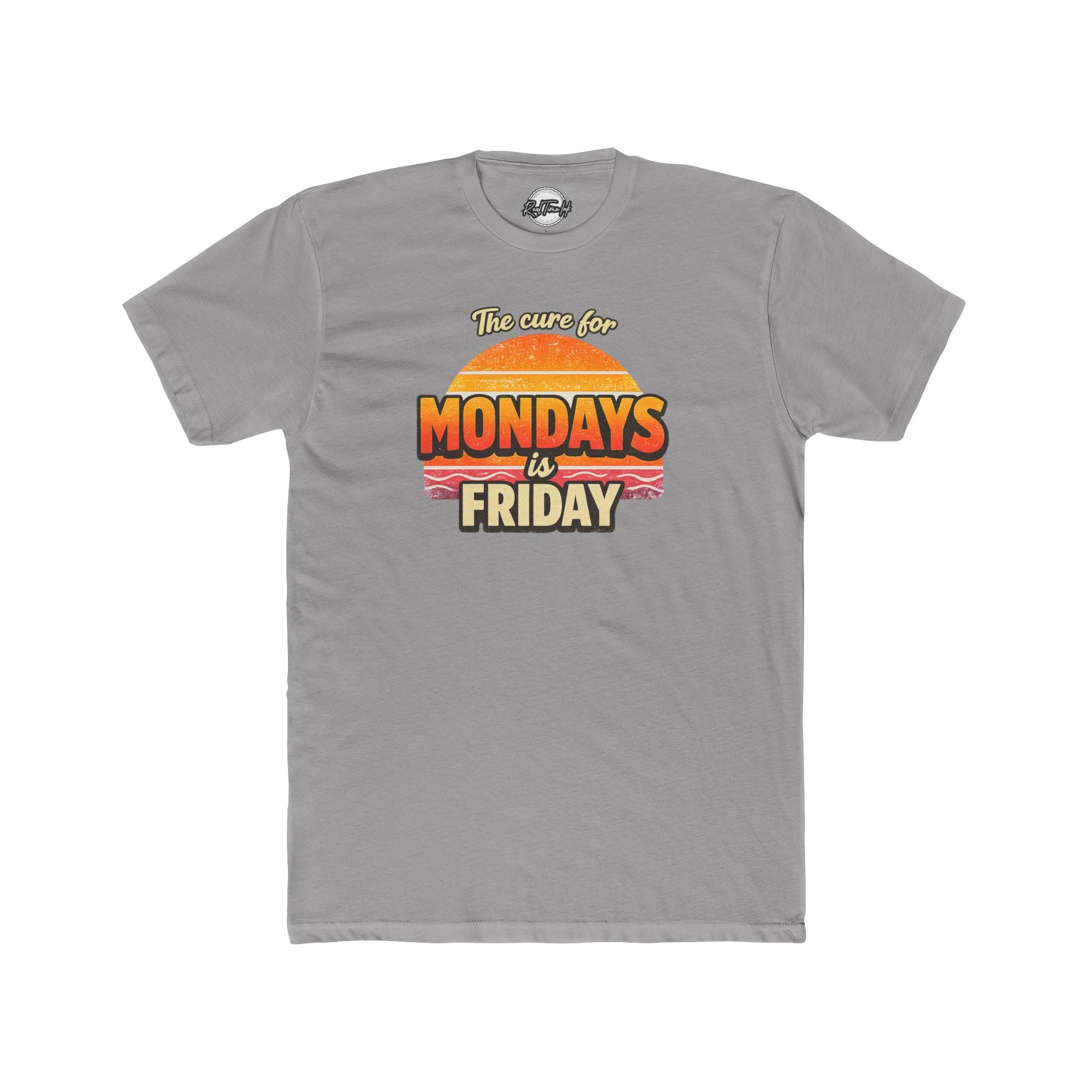 The Cure for Mondays Is Friday – Vintage Retro Sunset T-Shirt