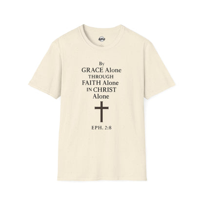 Faith-Inspired Unisex Softstyle T-Shirt - By Grace Alone Through Faith Alone in Christ Alone