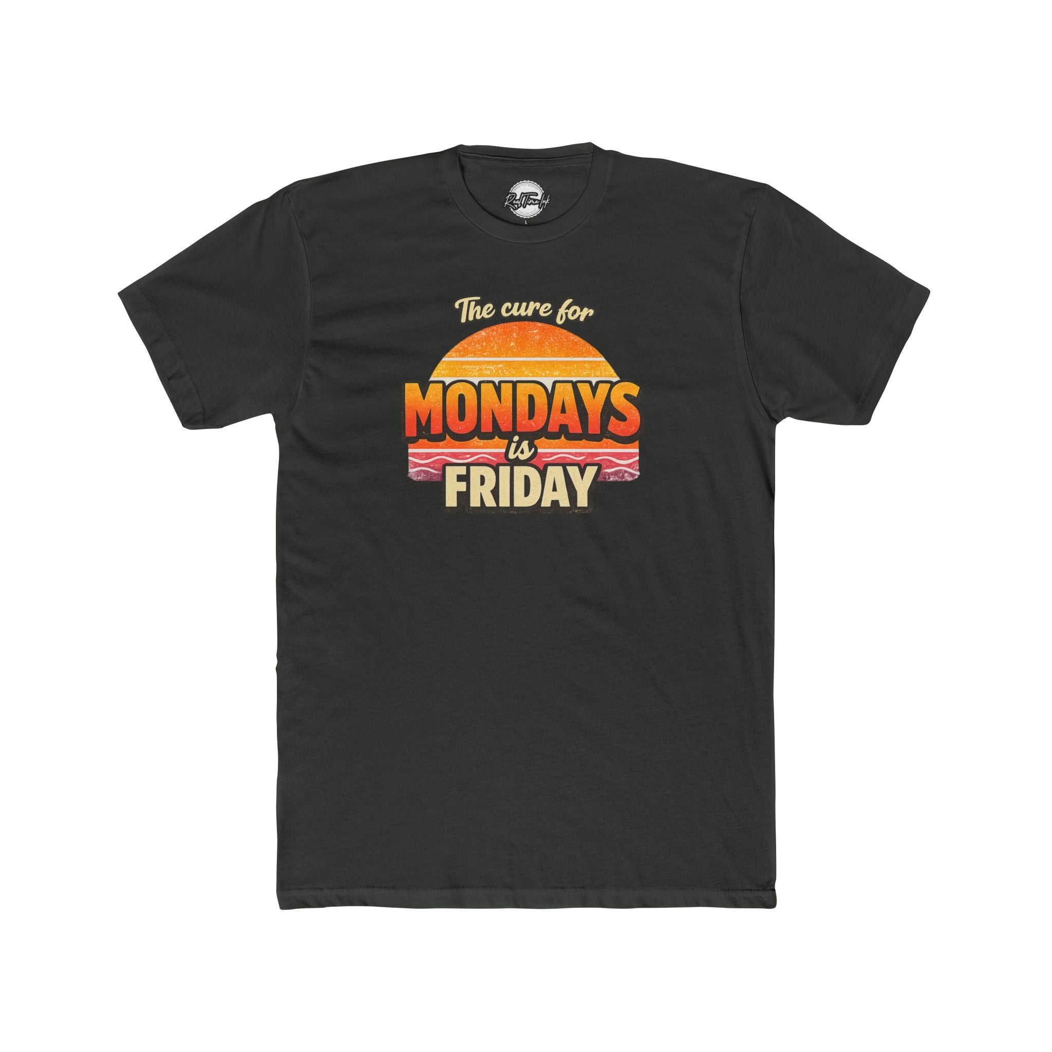 The Cure for Mondays Is Friday – Vintage Retro Sunset T-Shirt