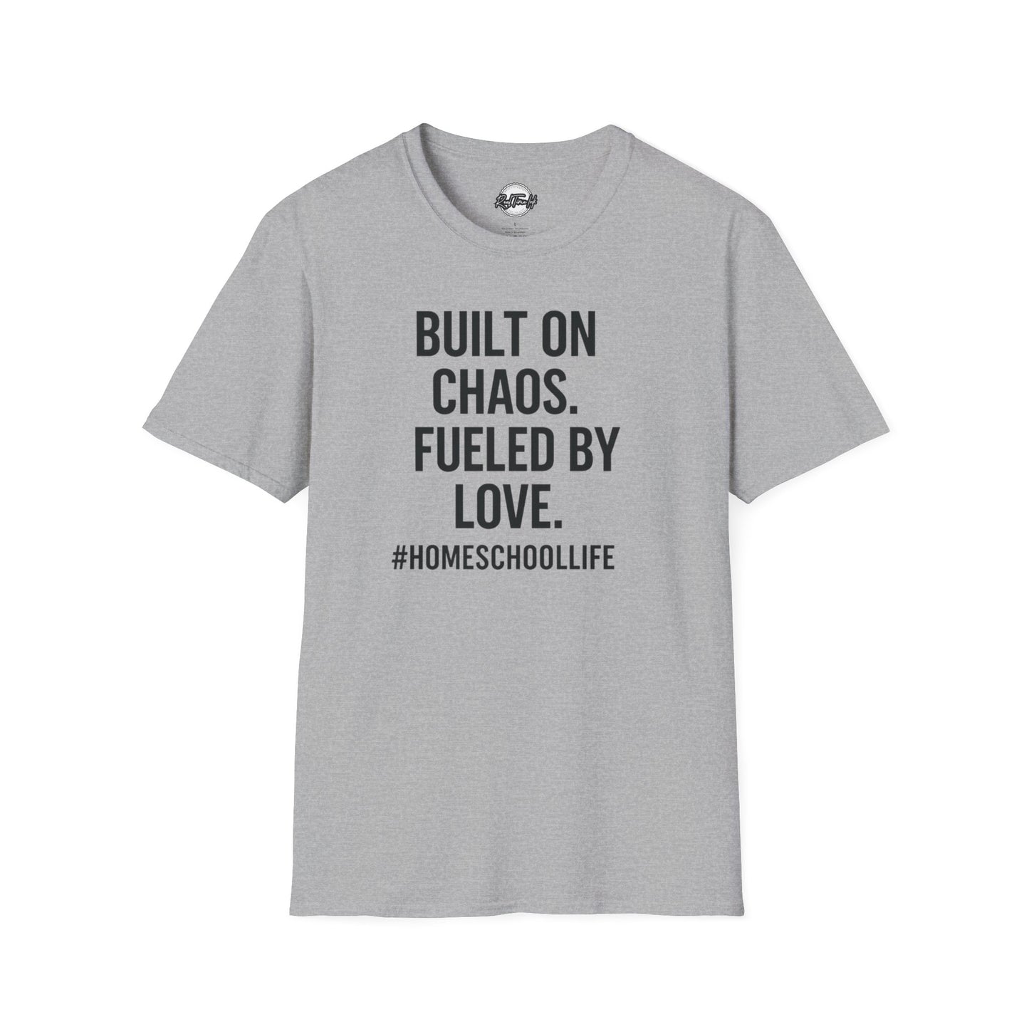 Unisex T-Shirt - Built on Chaos Fueled by Love #HomeschoolLife, Funny T-shirt, Gift for Educators, Casual Wear, Family Events, [...]