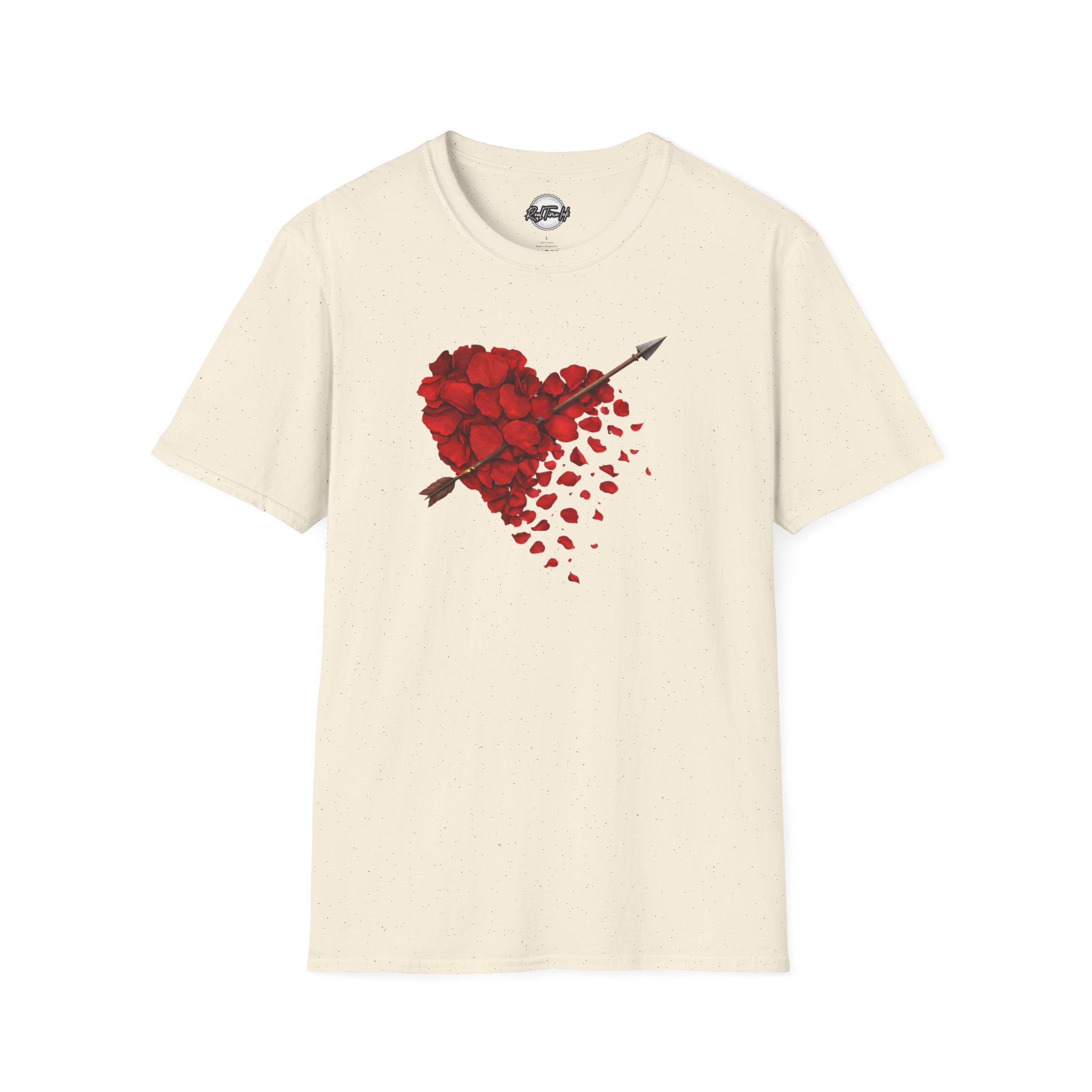Rose Petal Heart T-Shirt — Arrow-Pierced Romantic Valentine Tee