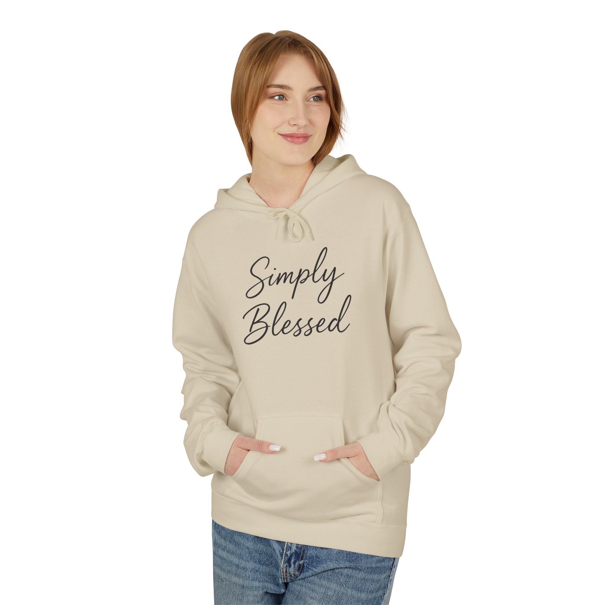 Simply Blessed Unisex Fleece Hoodie - Cozy Spiritual Apparel