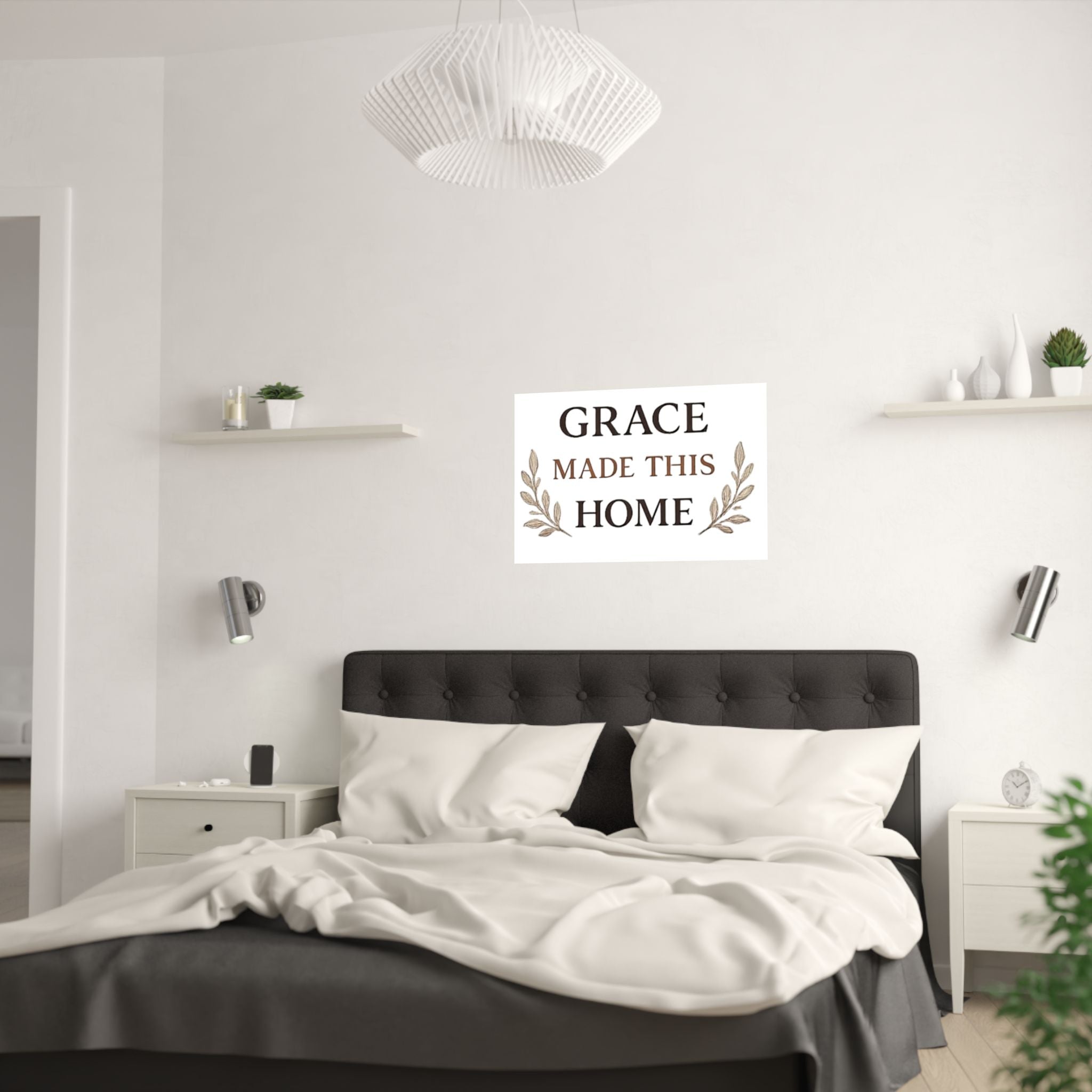 Grace Made This Home Satin Poster — Inspirational Faith Wall Art