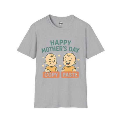 Happy Mother's Day Unisex Softstyle T-Shirt - Cute 'Copy Paste' Design for Moms