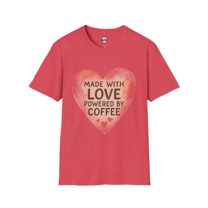Made with Love Powered by Coffee Unisex Softstyle T-Shirt
