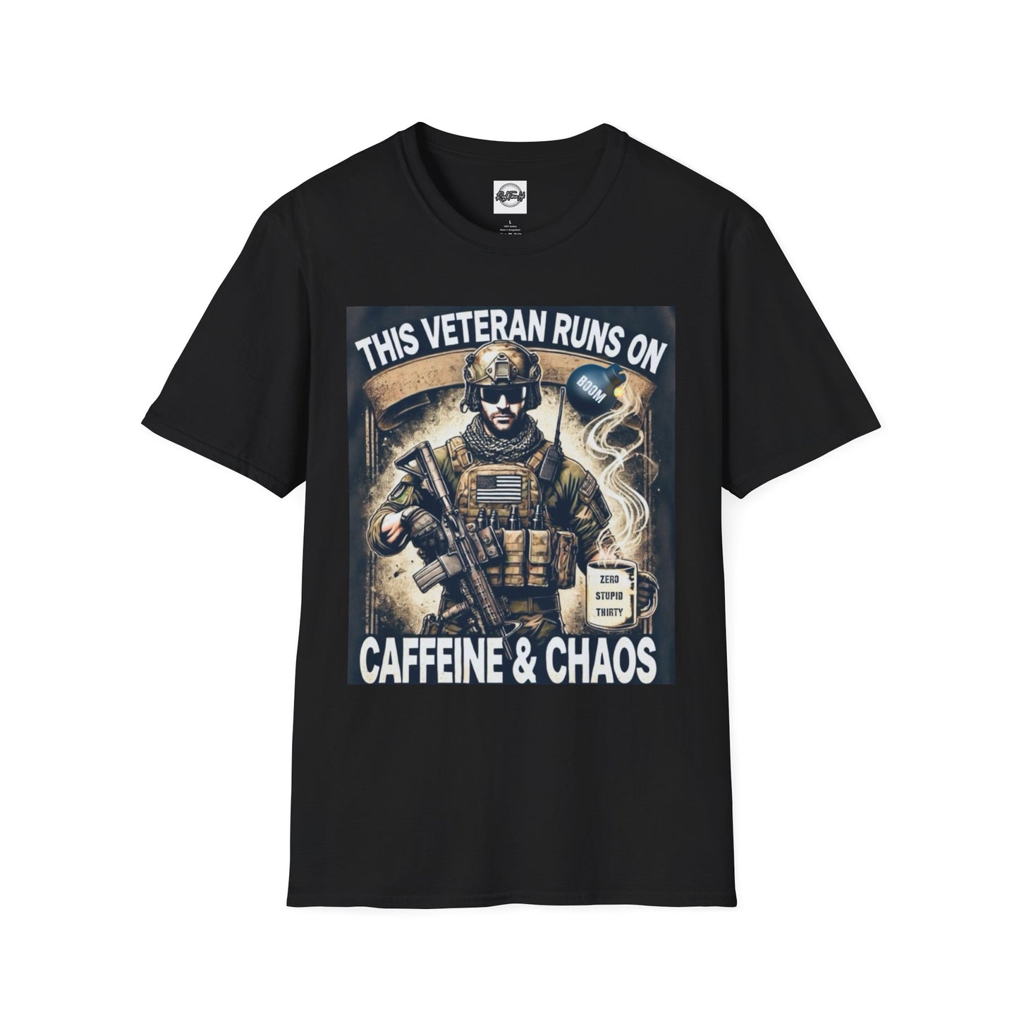 Veteran Caffeine & Chaos Unisex T-Shirt