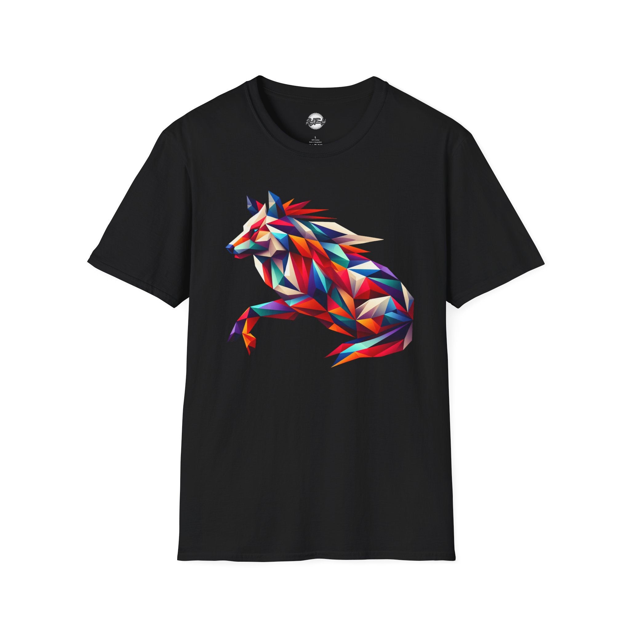 Colorful Geometric Wolf T-Shirt | Unisex Softstyle Tee