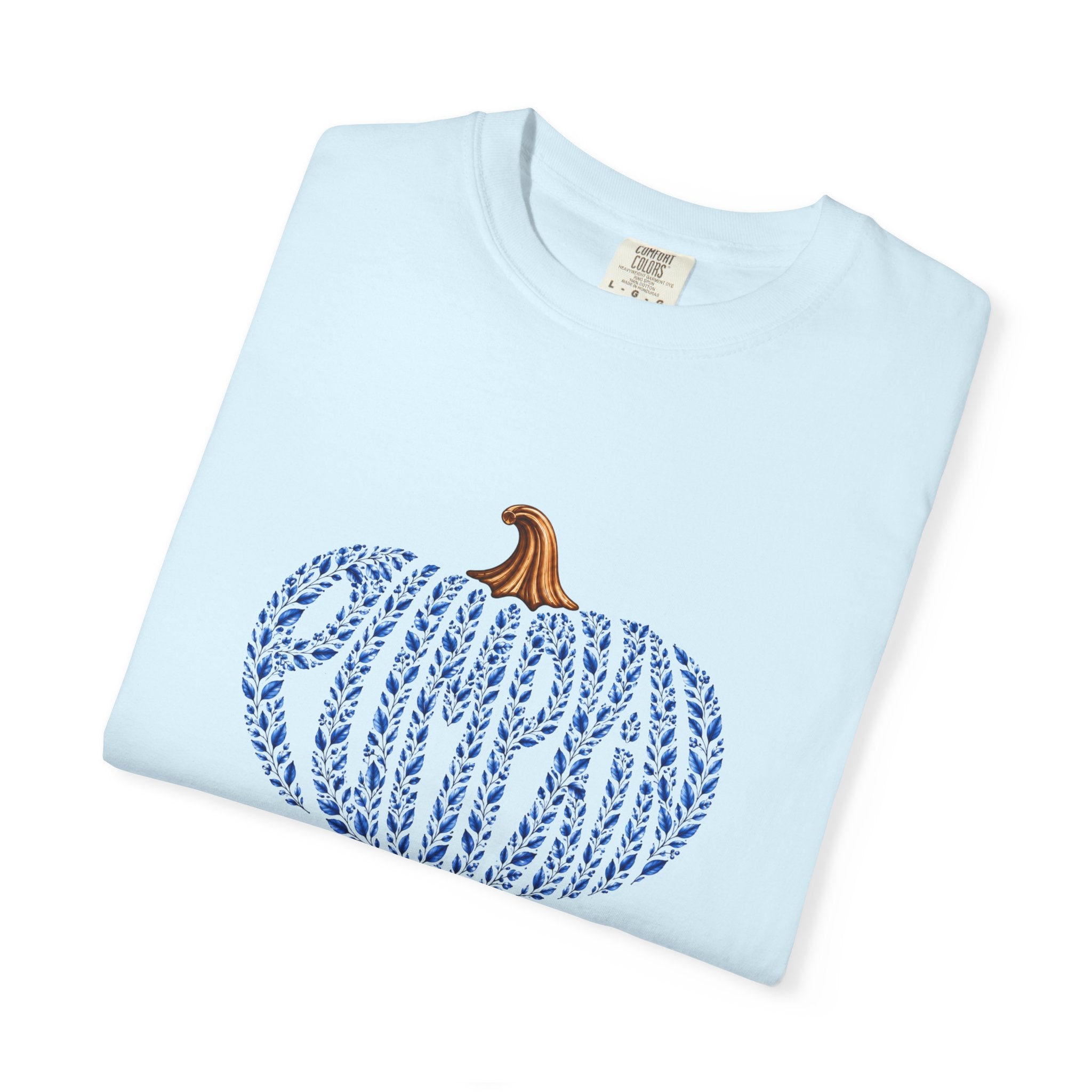 Hi Pumpkin Blue Unisex Garment-Dyed T-shirt
