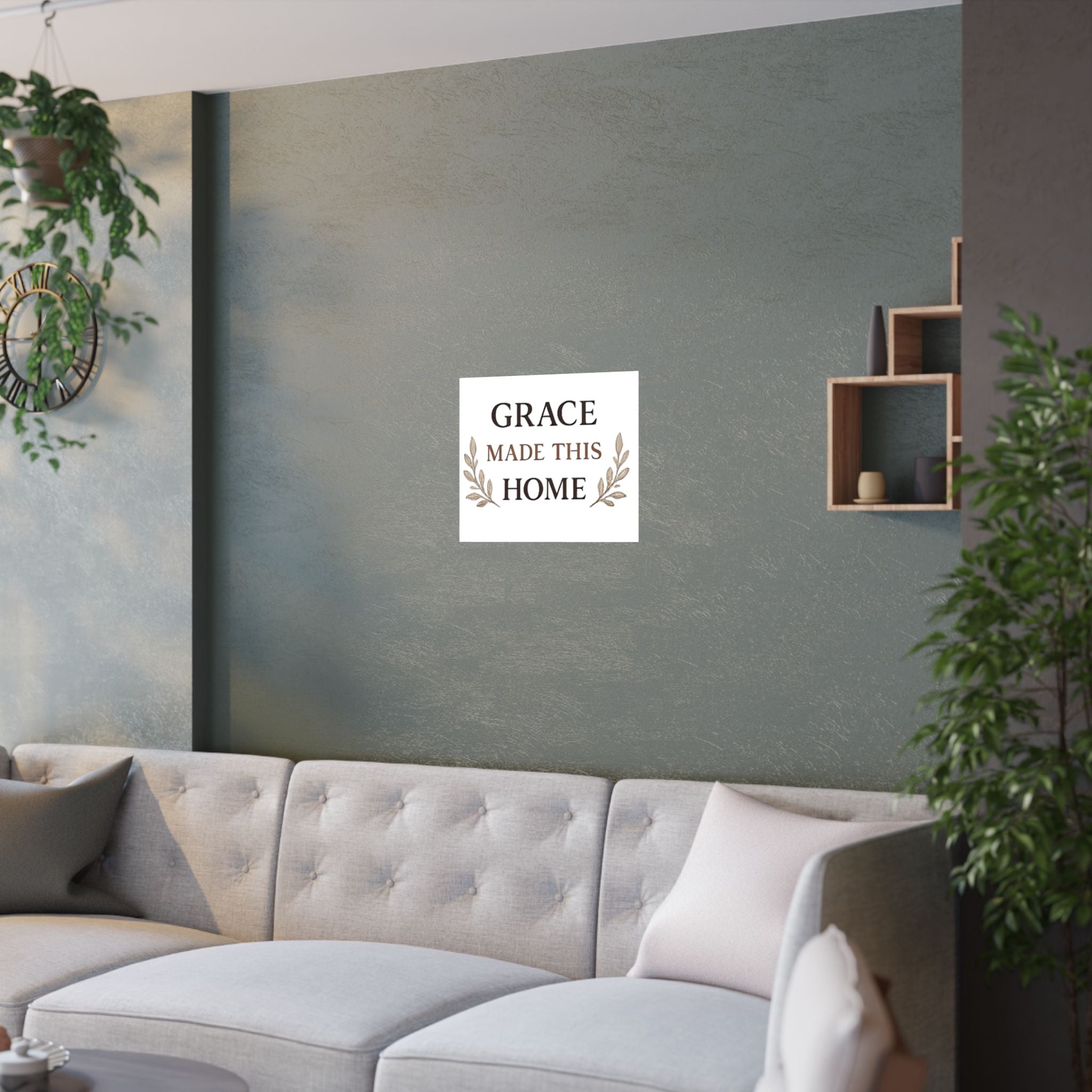 Grace Made This Home Satin Poster — Inspirational Faith Wall Art