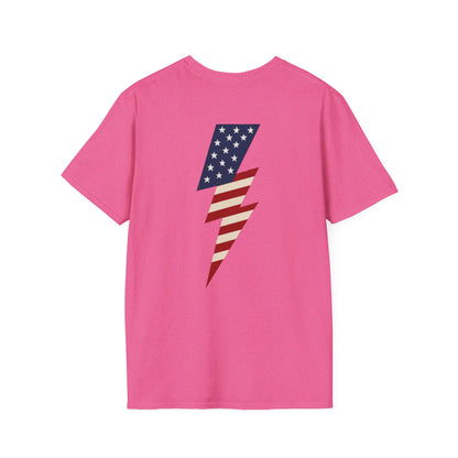 Patriotic Lightning Bolt T-Shirt, American Flag Tee, Unisex Casual Wear, Gifts for Independence Day, Fourth of July Apparel, Summer Style