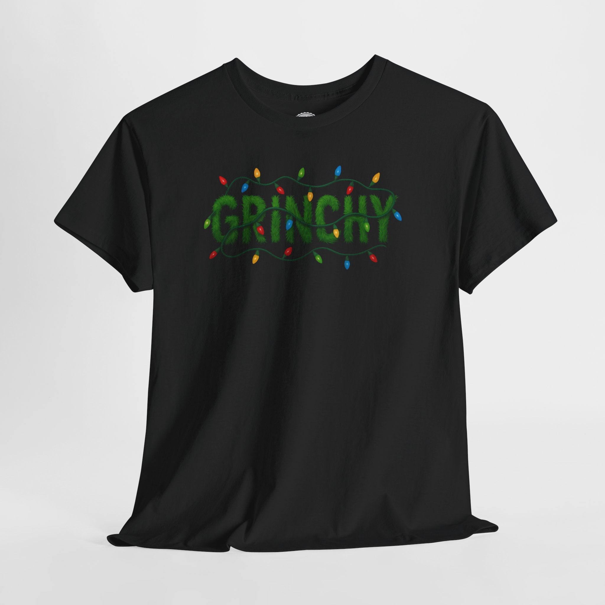 Grinchy Christmas Tee — Festive Lights Holiday Shirt