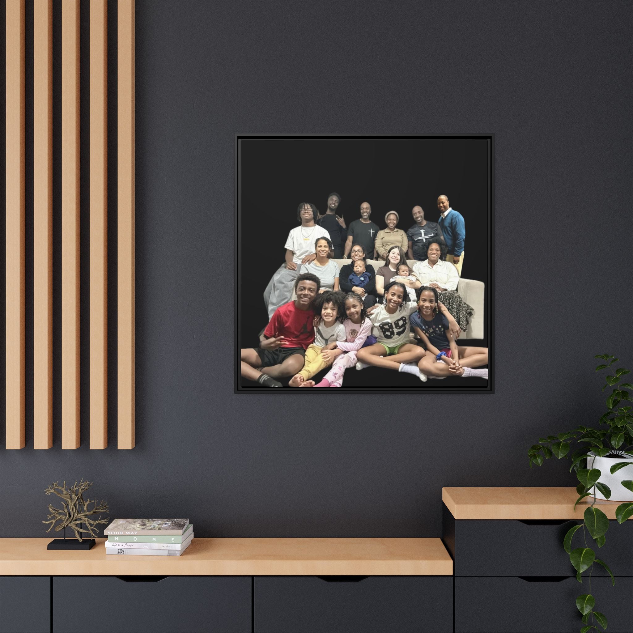 Gordon Siblings Family Matte Canvas, Framed (Multi-color)