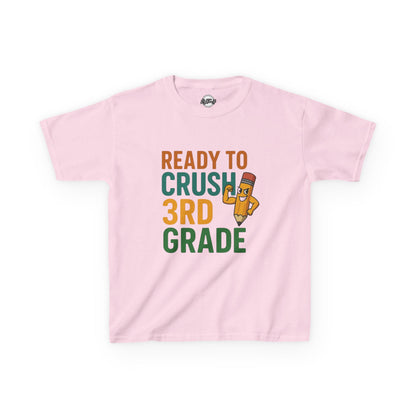 Ready to Crush 3rd Grade Kids Tee, Fun Youth Shirt, Back to School Gift, Classroom Outfit, Inspirational Kids Apparel