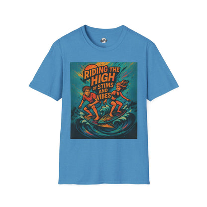 Riding the High Unisex Softstyle T-Shirt - Surf Vibes & Chill