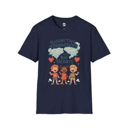 Raising Tiny Tornadoes Unisex Softstyle T-Shirt - Big Hearts Design