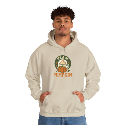 Team Pumpkin Unisex Hoodie, Cozy Fall Apparel, Halloween Sweatshirt, Pumpkin Lover Gift, Casual Autumn Wear