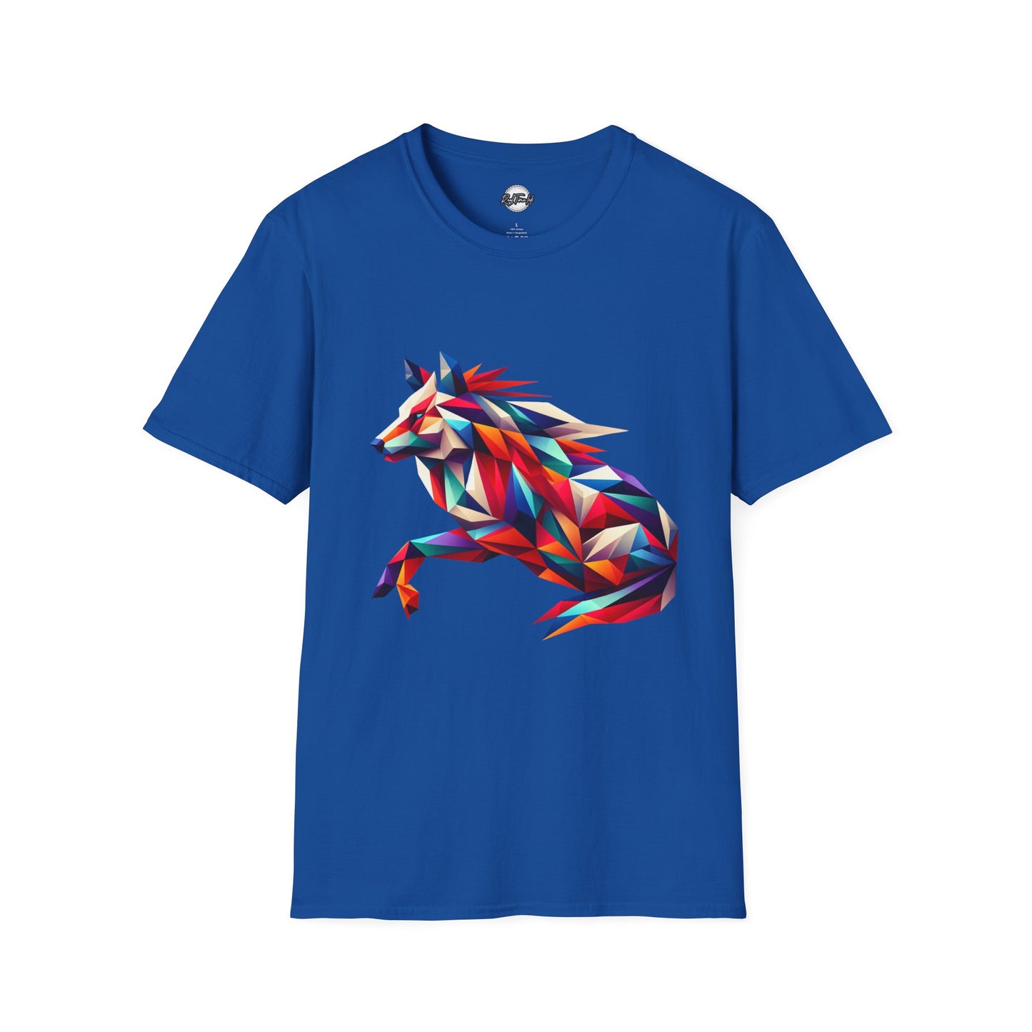 Colorful Geometric Wolf T-Shirt | Unisex Softstyle Tee