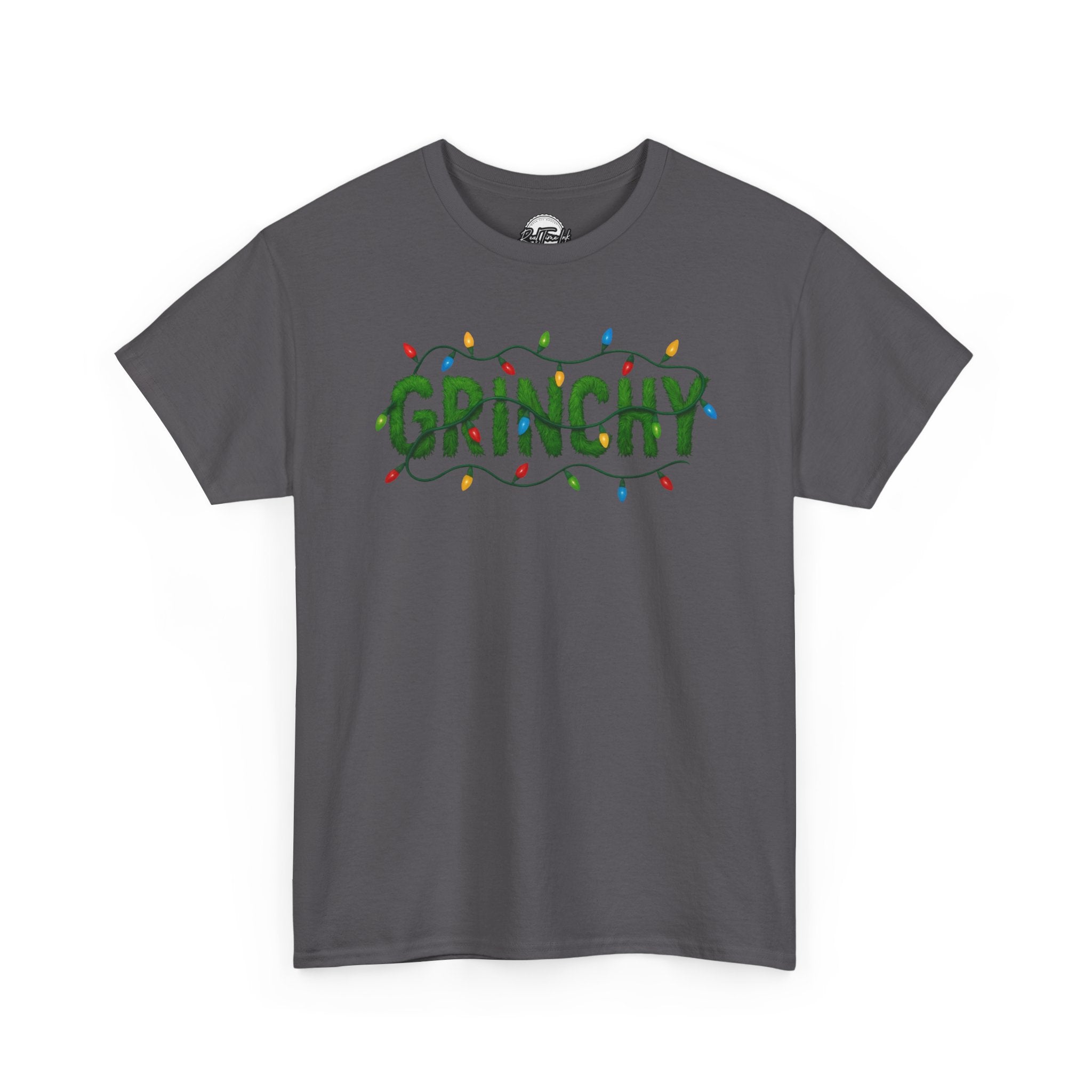 Grinchy Christmas Tee — Festive Lights Holiday Shirt