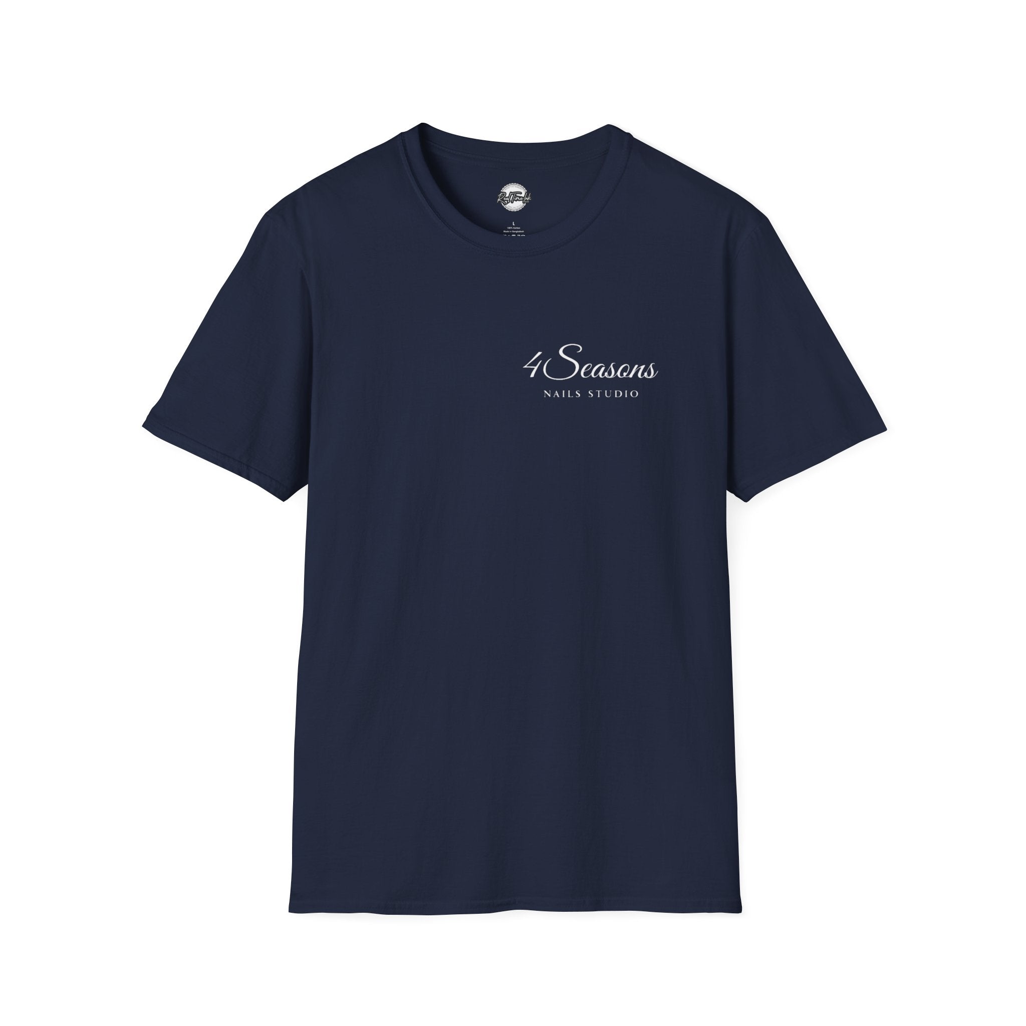 4 Seasons Nails Studio T-Shirt — Nail Tech Logo Tee (Front & Back)