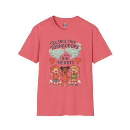 Raising Tiny Tornadoes Unisex Softstyle T-Shirt - Big Hearts Design