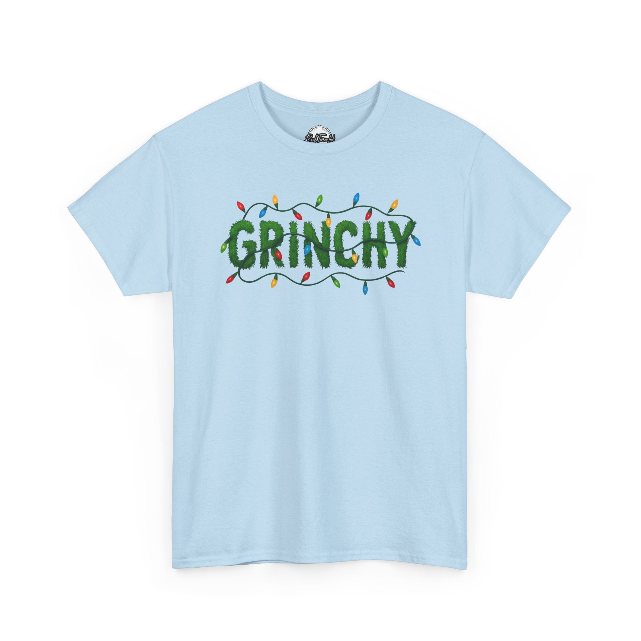 Grinchy Christmas Tee — Festive Lights Holiday Shirt