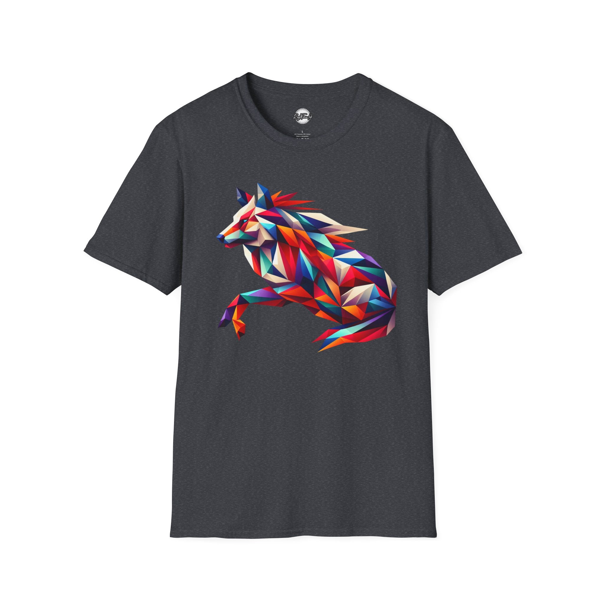 Colorful Geometric Wolf T-Shirt | Unisex Softstyle Tee