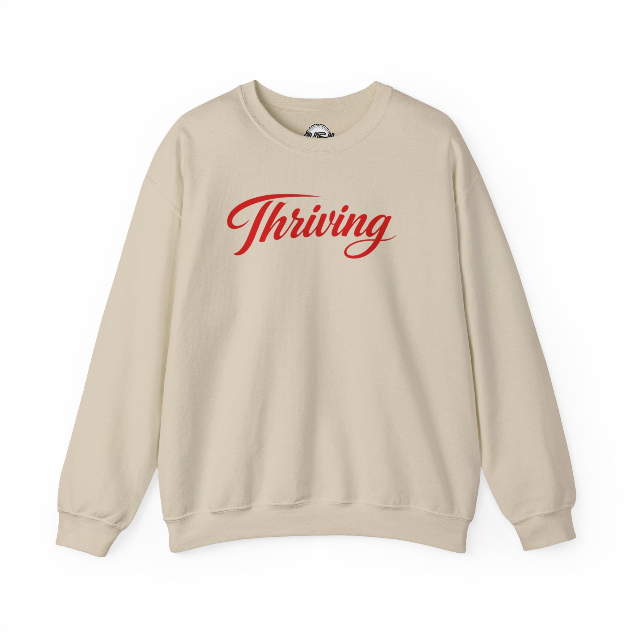 Thriving Crewneck Sweatshirt Positive Script Graphic Pullover