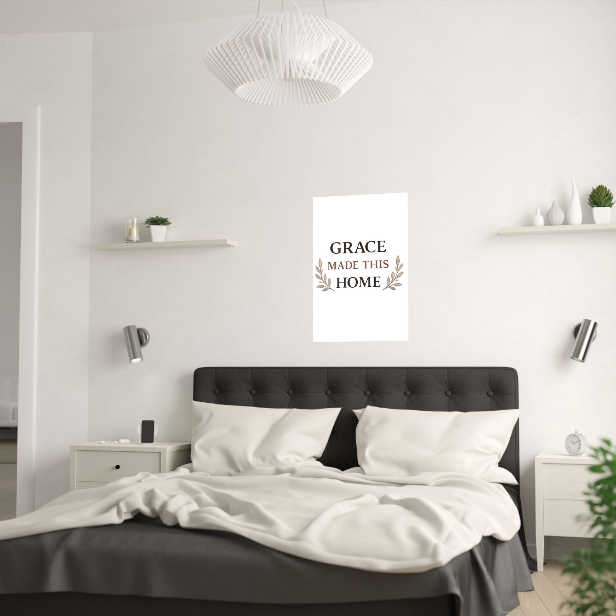 Grace Made This Home Satin Poster — Inspirational Faith Wall Art