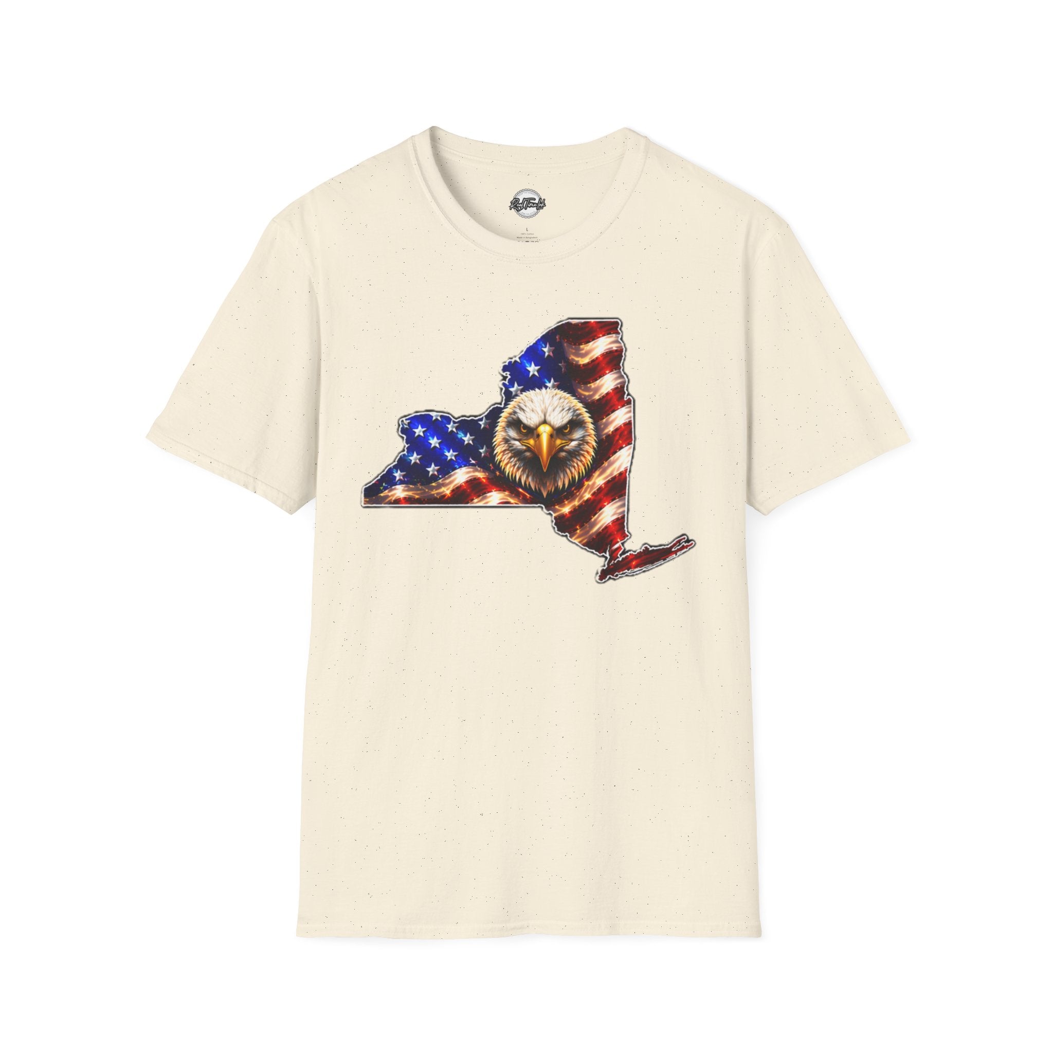 Patriotic New York State T-Shirt - American Flag Eagle Graphic
