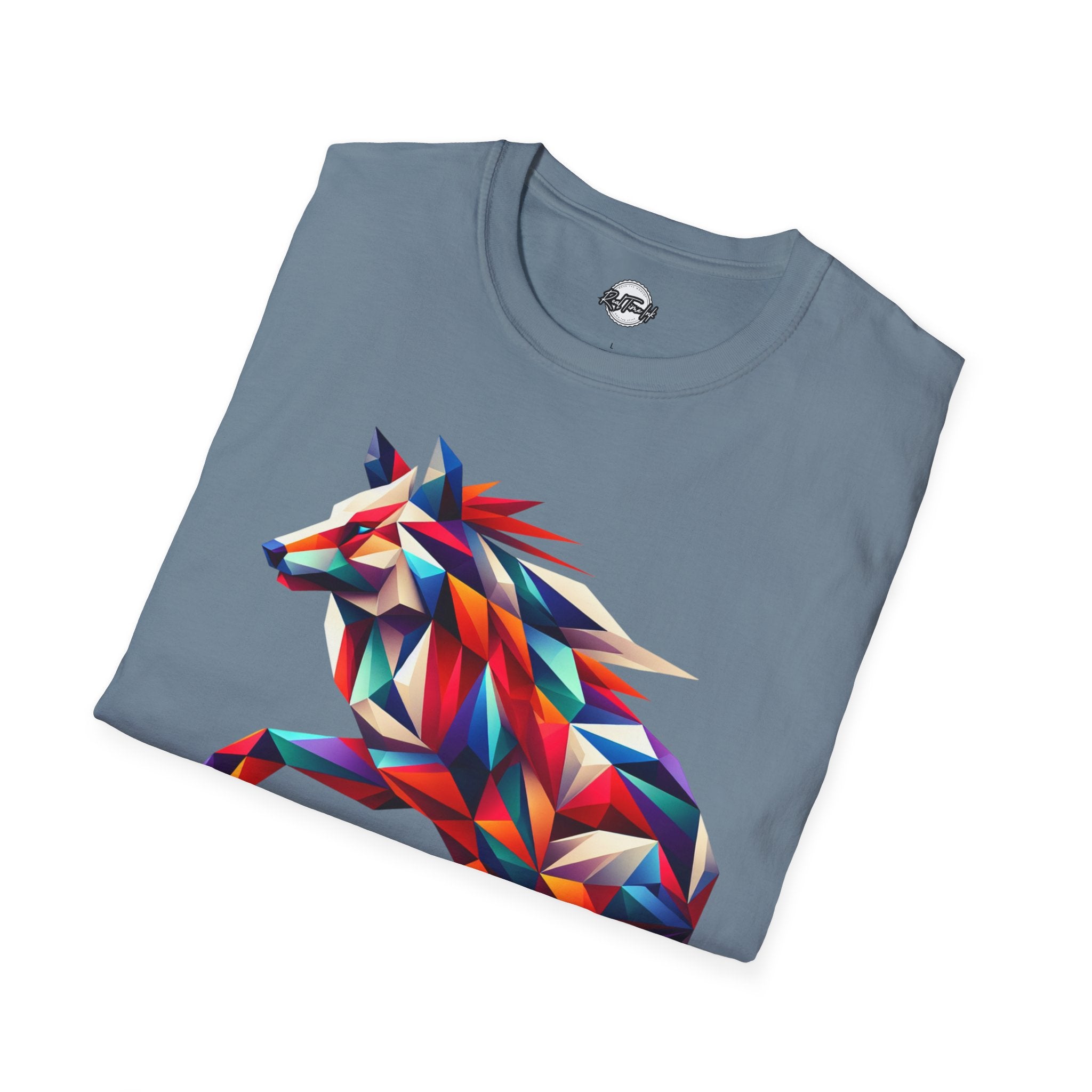 Colorful Geometric Wolf T-Shirt | Unisex Softstyle Tee