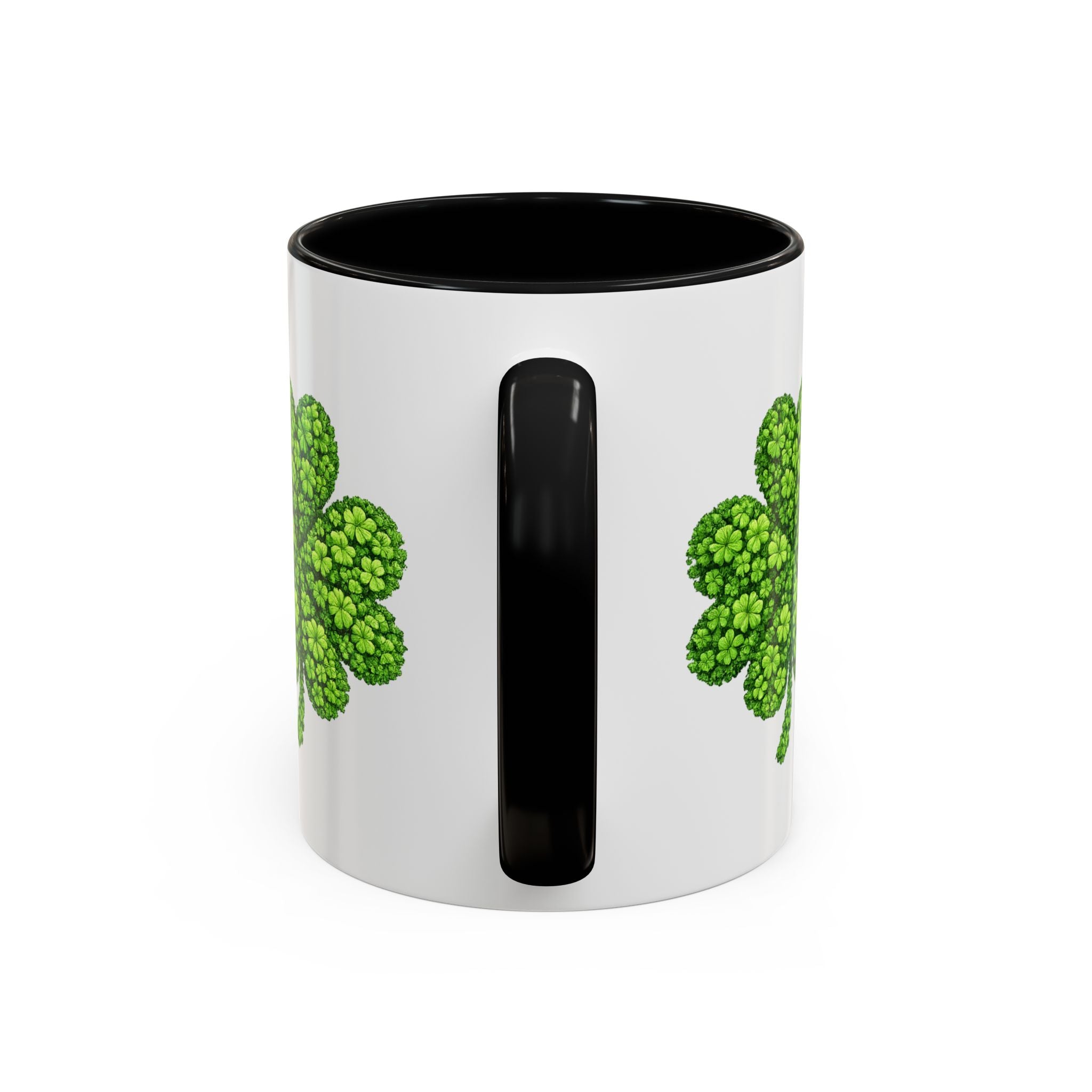 St. Patrick's 'The Lucky Crew' Accent Coffee Mug – Clover & Beer Shamrock Design (11/15 oz)