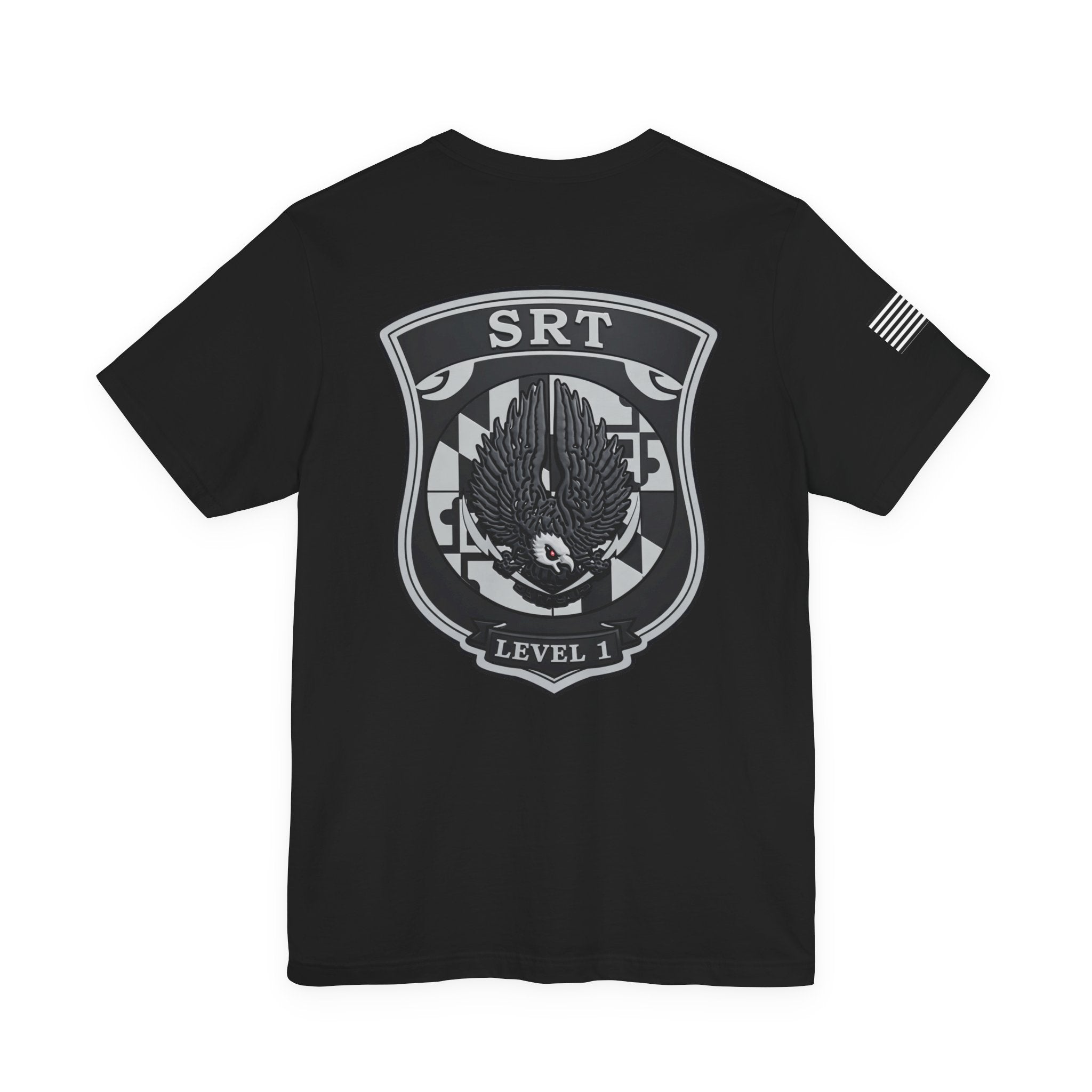 Police SRT Level 1 Tactical Tee — Back Shield Emblem Short Sleeve Shirt