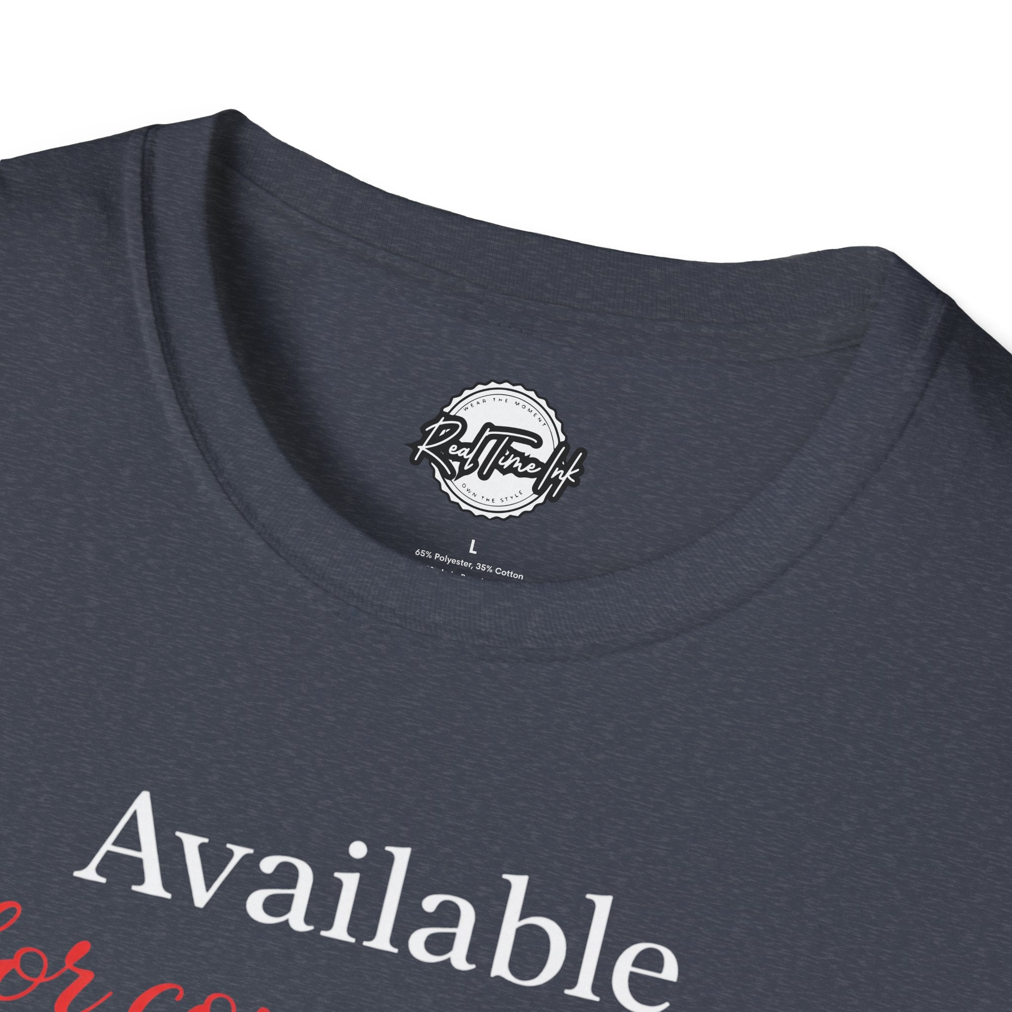 Available For Commitment Not Convenience T-Shirt — Inspirational Feminine Script Tee