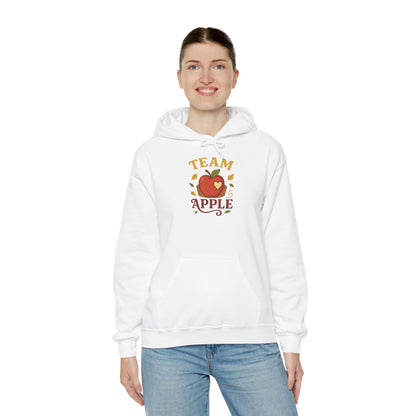 Team Apple Hoodie, Cozy Unisex Hooded Sweatshirt, Fall Fashion Sweatshirt, Perfect Gift for Teachers, Fruit Lover's Apparel