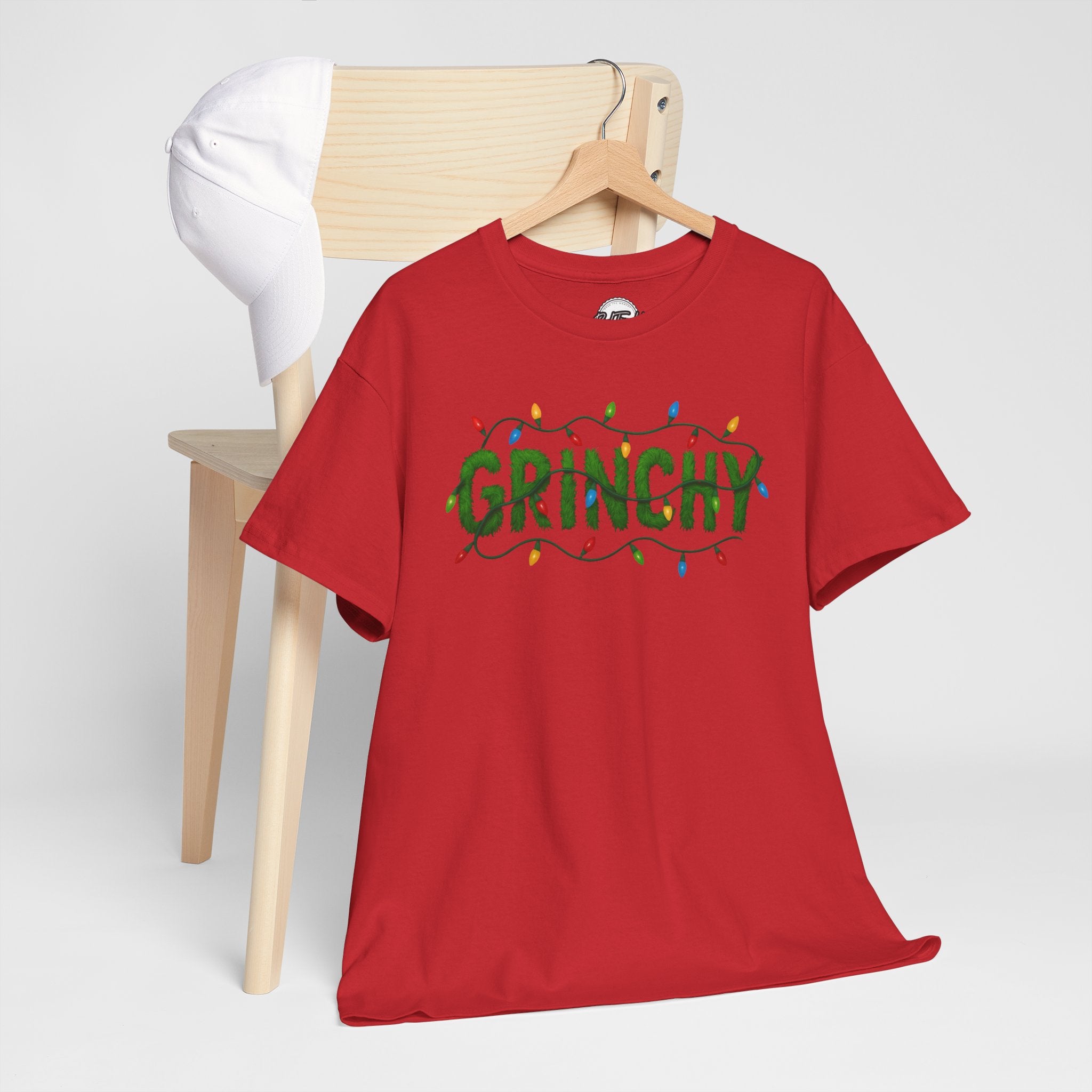Grinchy Christmas Tee — Festive Lights Holiday Shirt