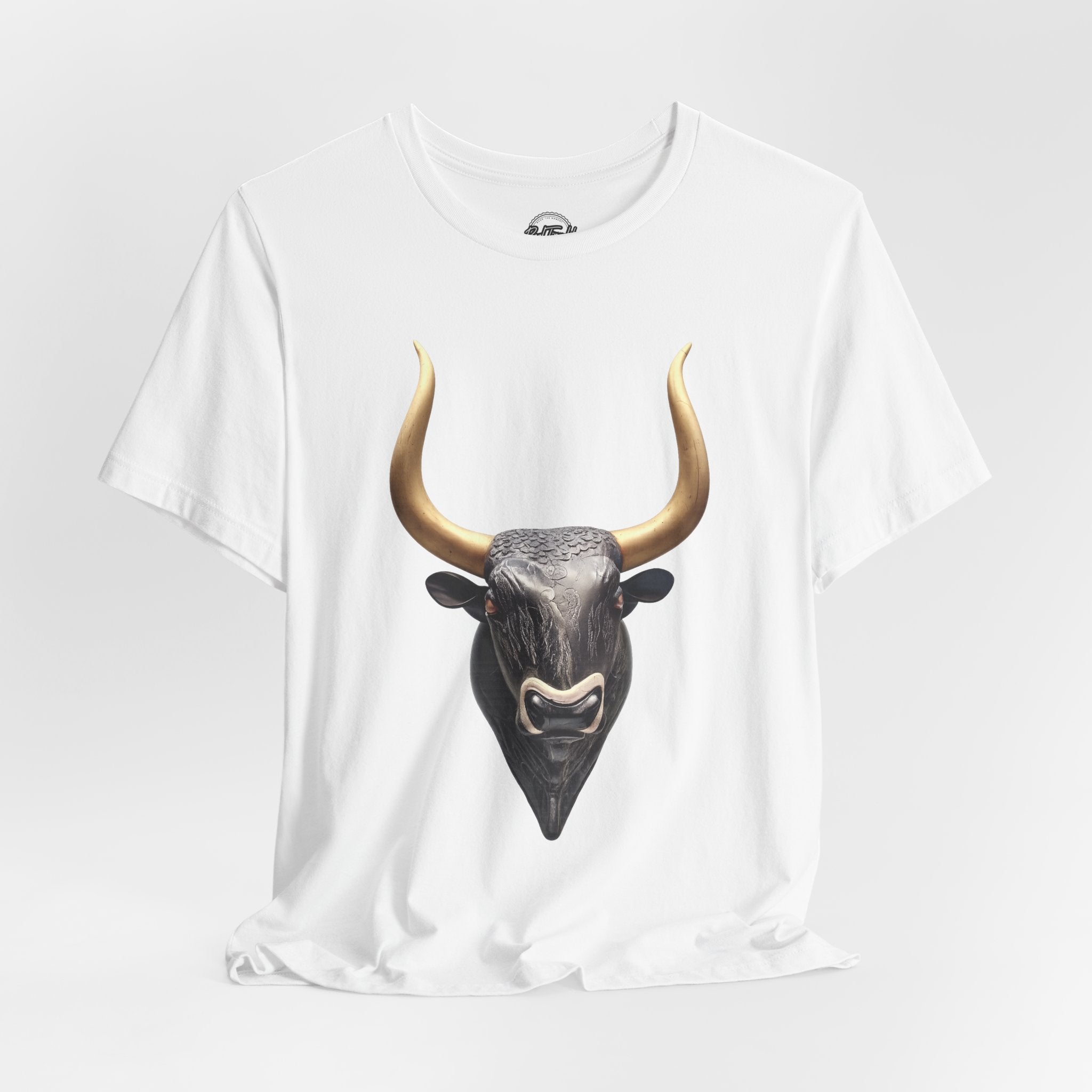 Golden Horn Bull Tee — Graphic Animal Head T-Shirt