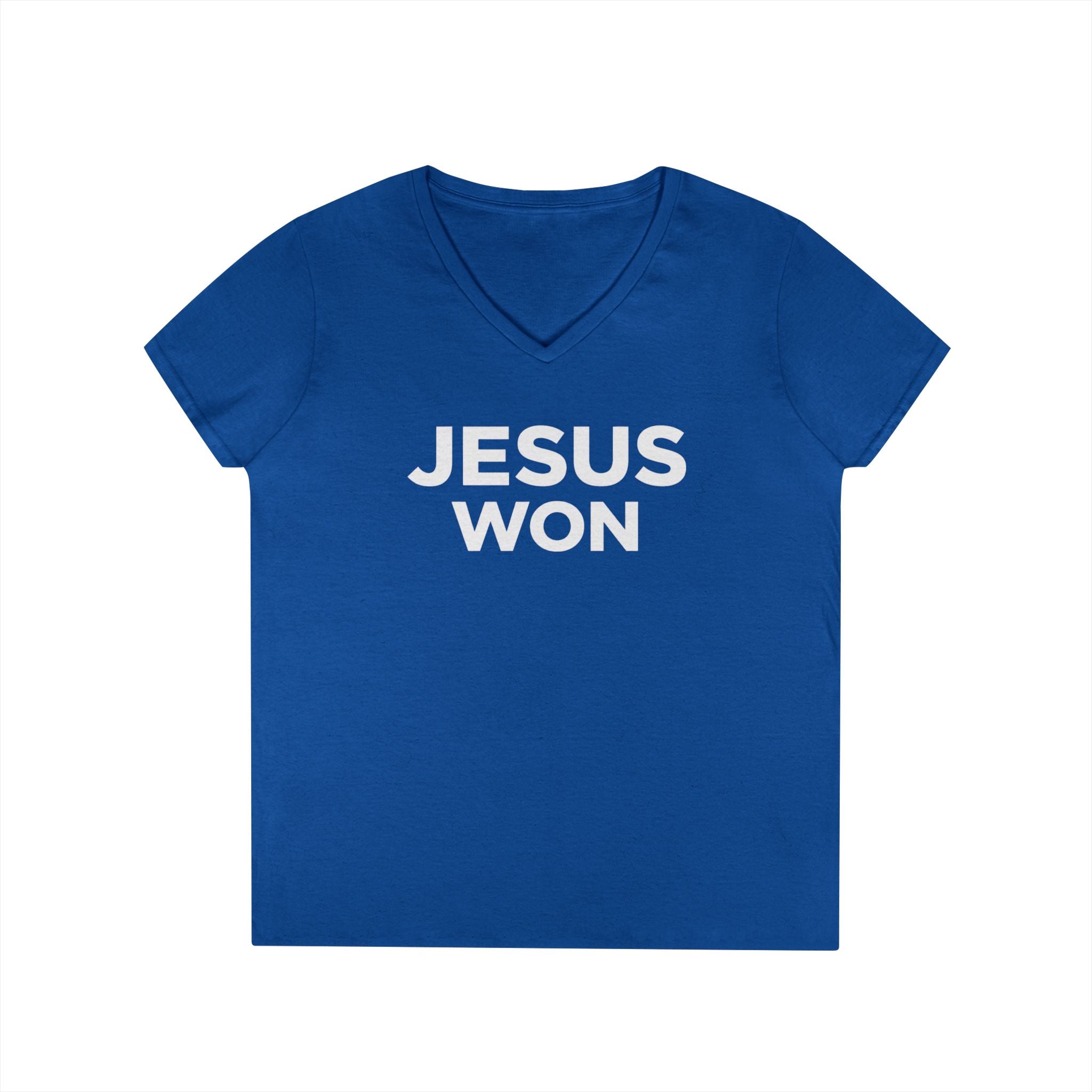 Jesus Won womens V-Neck Tee