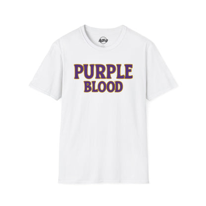 Purple Blood Graphic T-Shirt | Unisex Softstyle Tee for Fans, Casual Wear, Gift Ideas, Birthday, Halloween, Sports Events